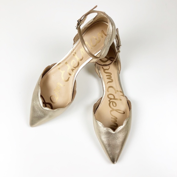 Sam Edelman Gold Rowan Flats Scalloped